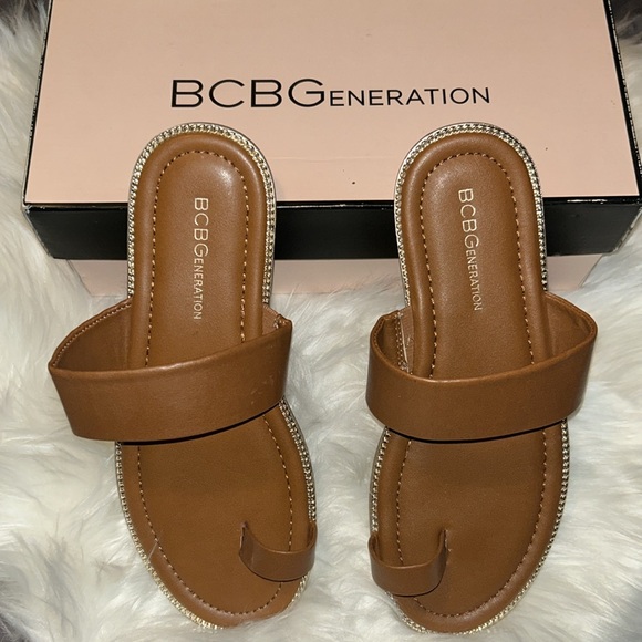 BCBGeneration Man Made Upper Cognac Sandals - Picture 2 of 4